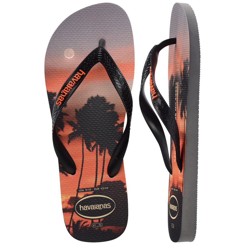 Men's Top Surfer I Flip Flops - GREY STEEL/BLACK/SUNSET ORANGE