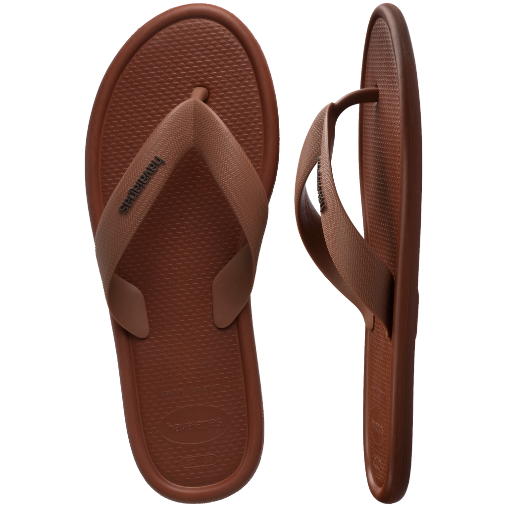 Women's Puffed Up Flip Flops - RUST