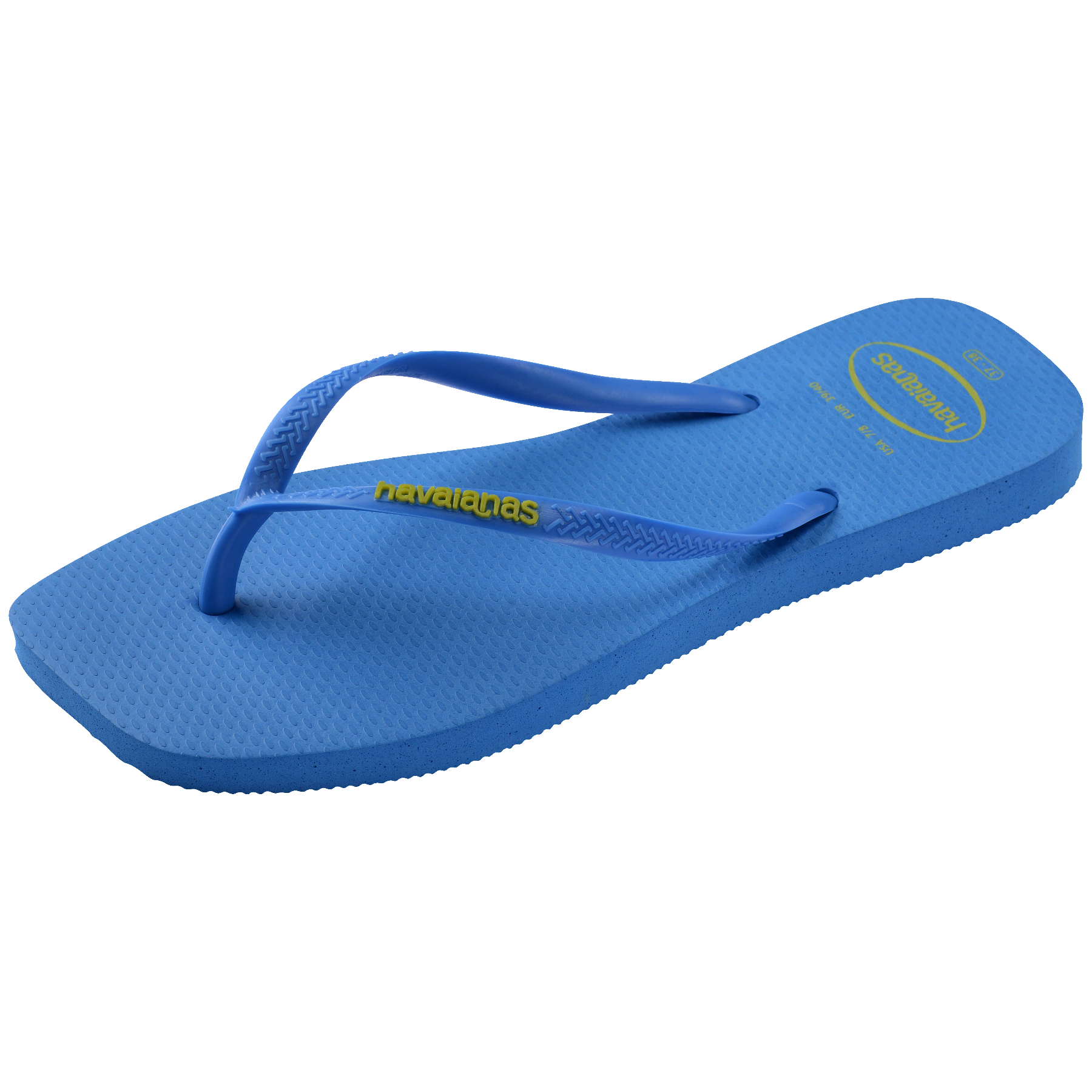 Women's Slim Square Logo Pop Up Flip Flops - BRILLIANT BLUE