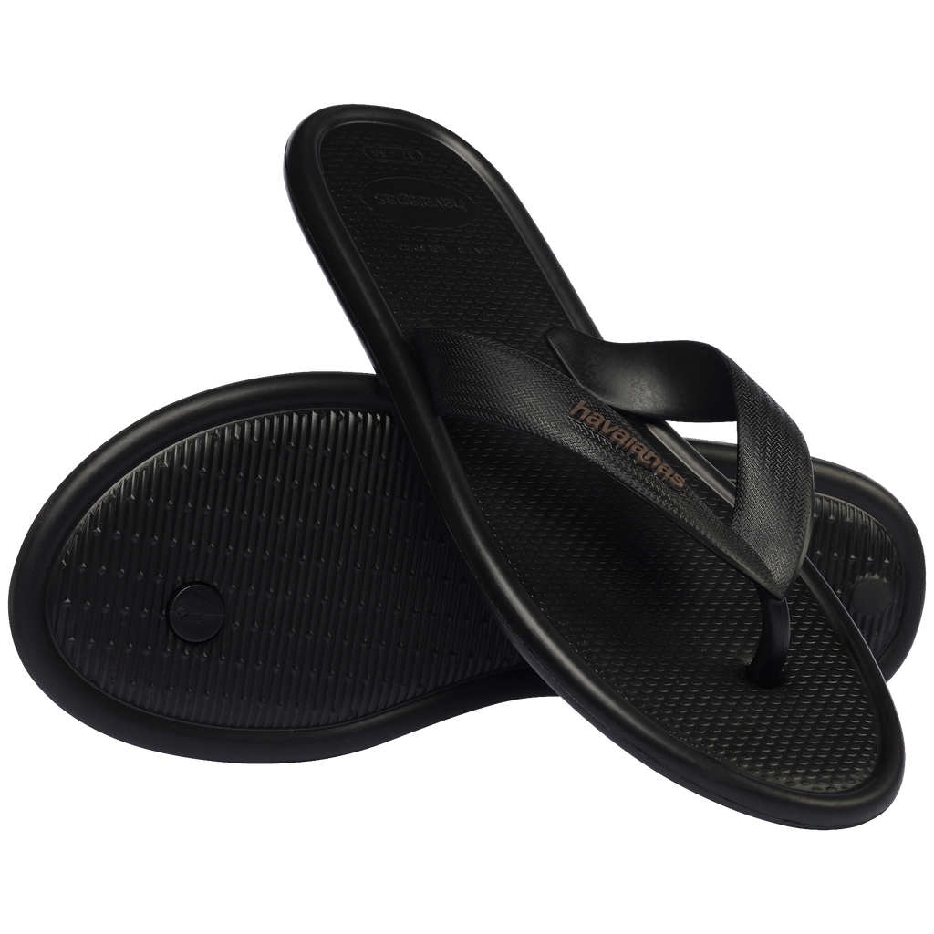 Women's Puffed Up Flip Flops - BLACK