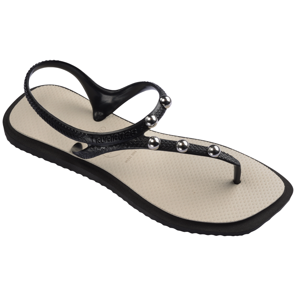 Women's Flash Fusion Sandals - BLACK/BEIGE STRAW