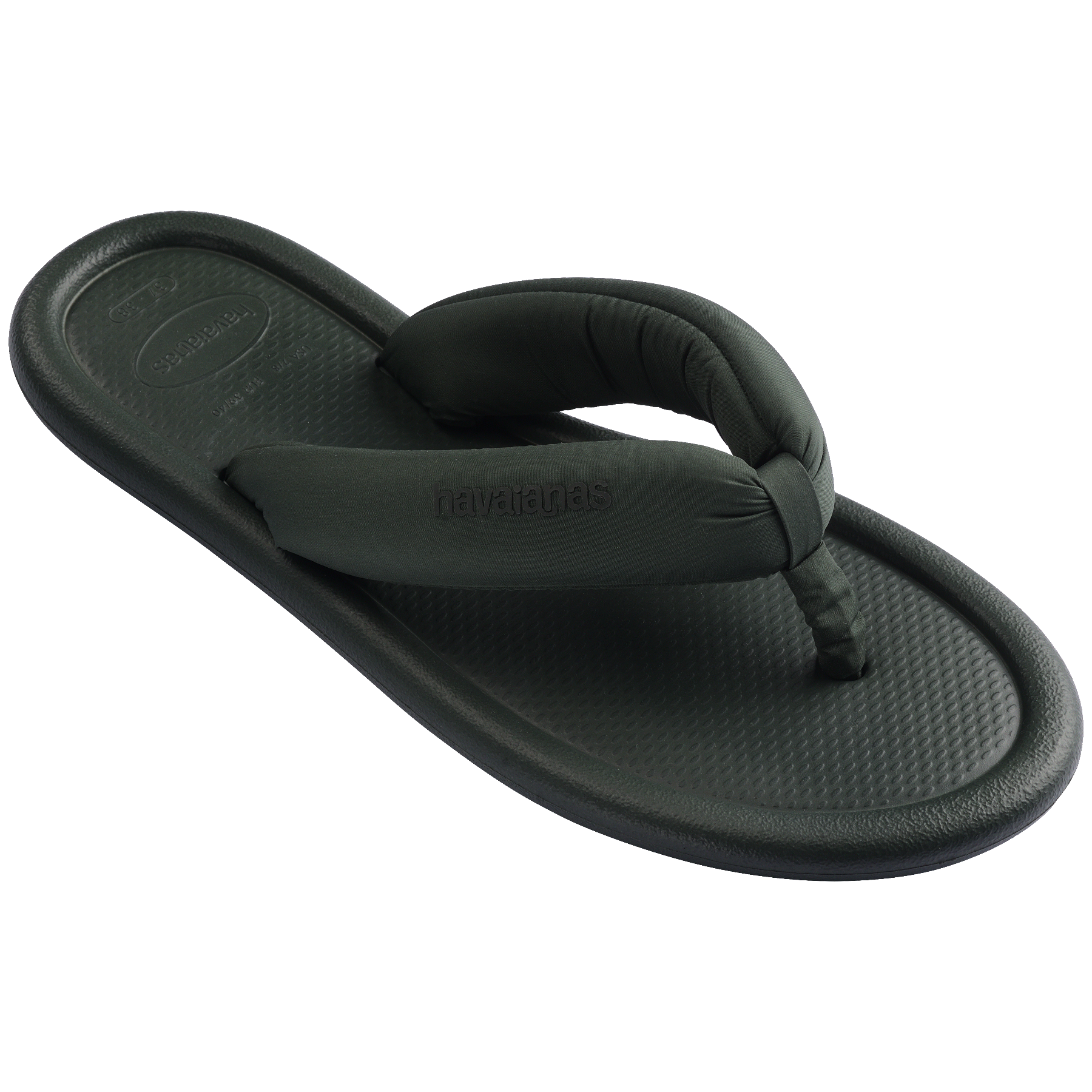 Women's Maxi Puffed Flip Flops - GREEN OLIVE