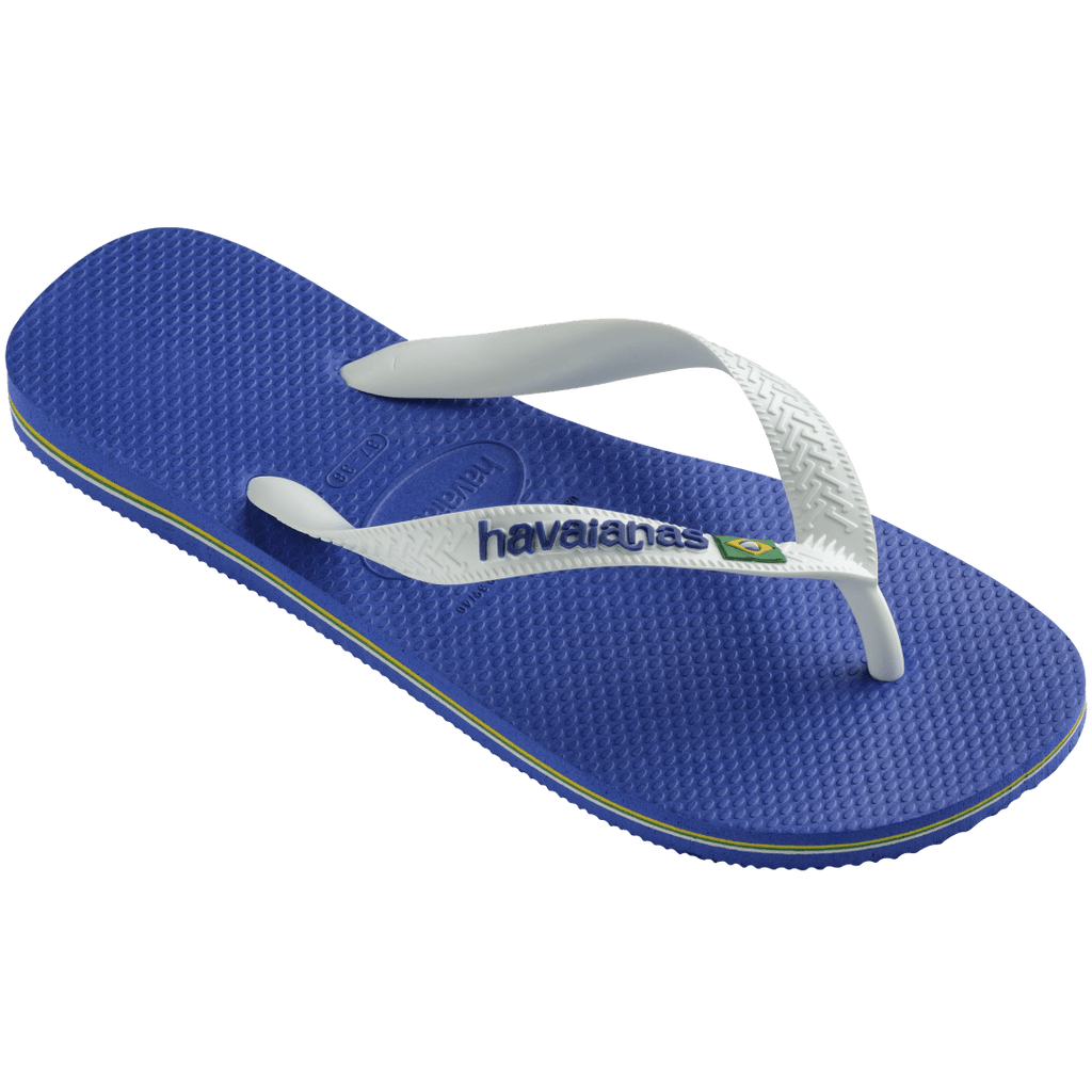 Women's Brazil Logo Flip Flops - Marine Blue