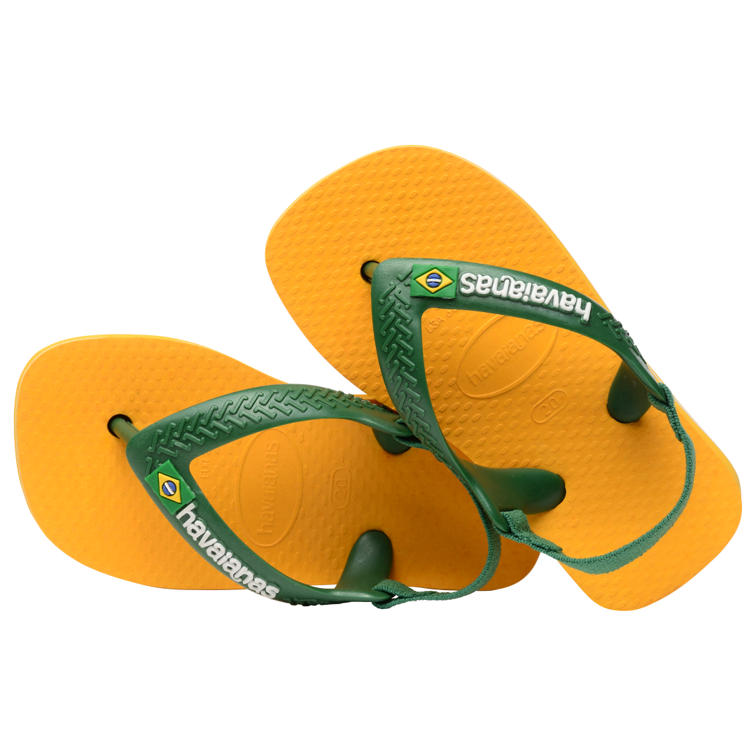 Baby Brazil Logo Flip Flop Sandals - Pop Yellow/Amazon