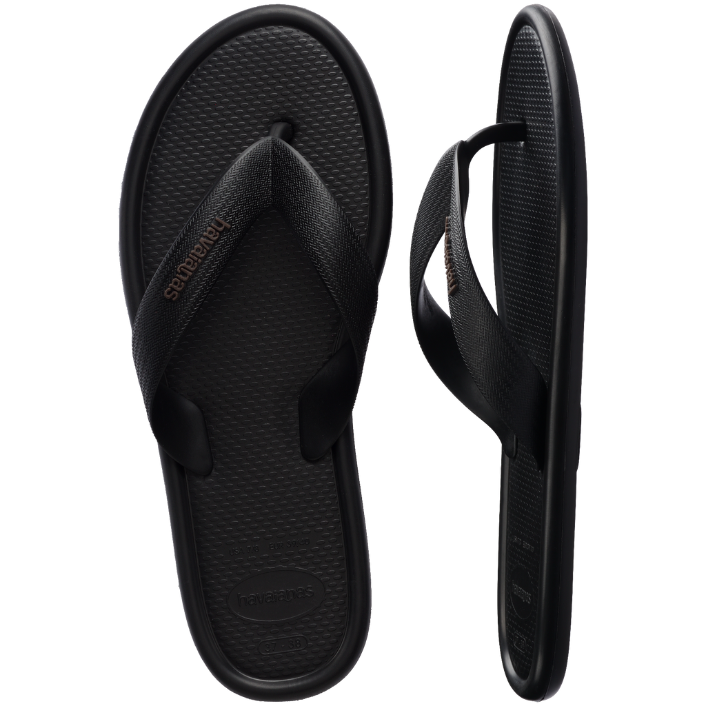 Women's Puffed Up Flip Flops - BLACK