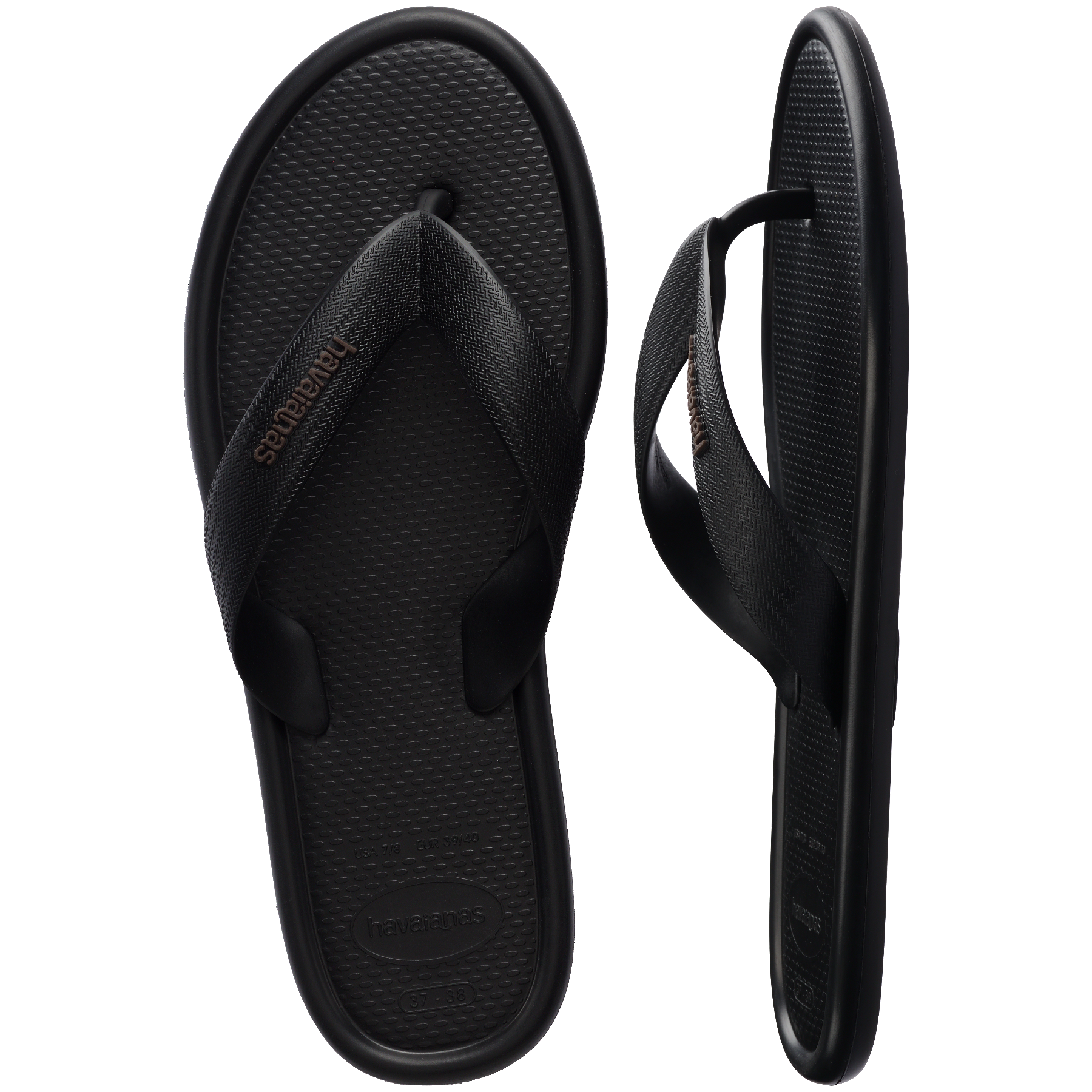 Women's Puffed Up Flip Flops - BLACK