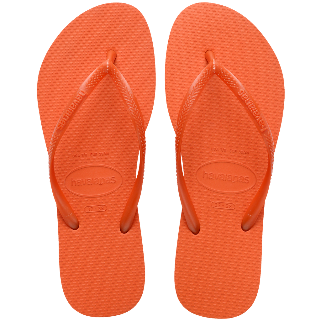 Women's Slim Flip Flops - ORANGE