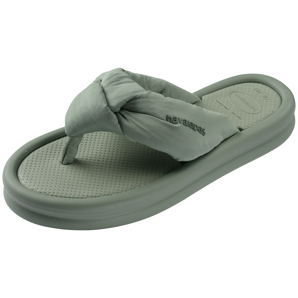 Women's Over Puffed Flip Flops - SMOKE GREEN