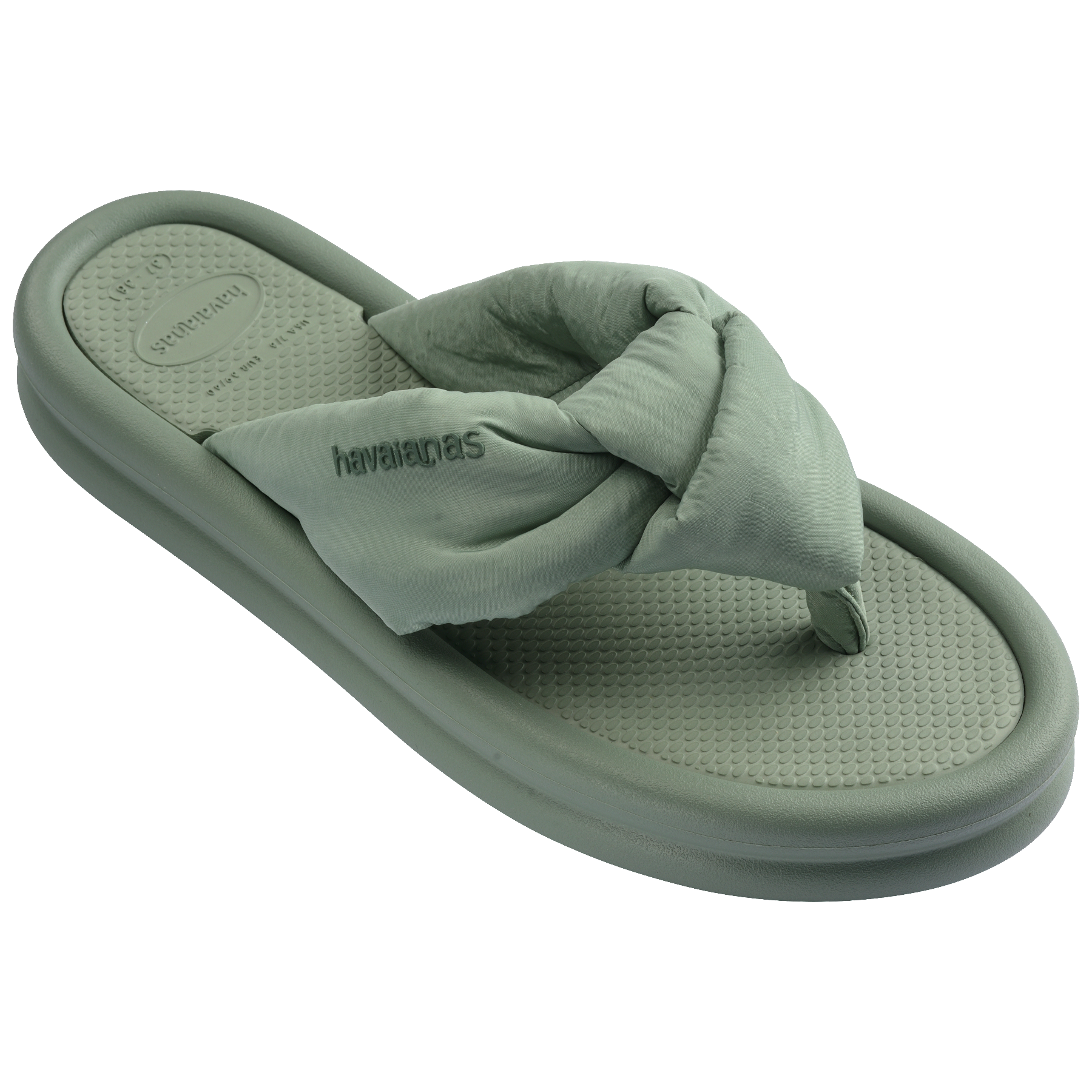 Women's Over Puffed Flip Flops - SMOKE GREEN