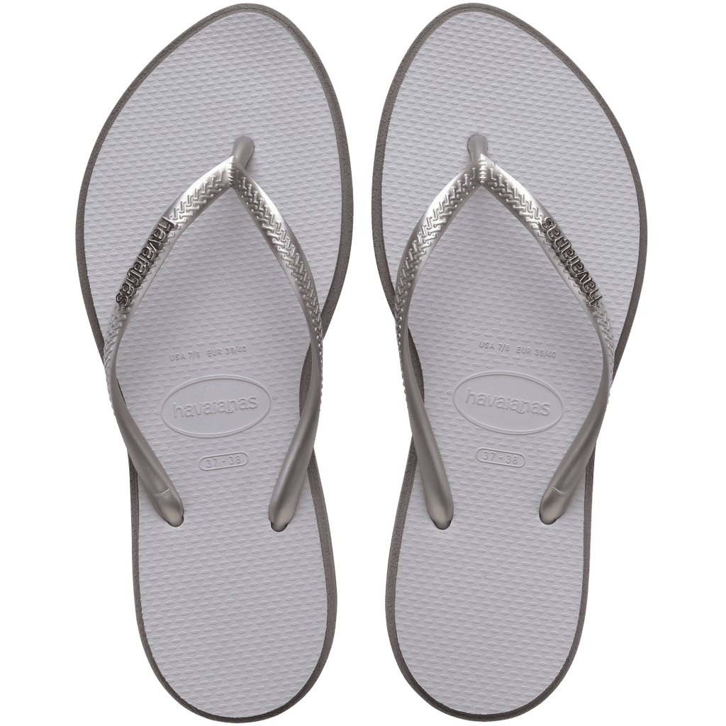 Women's Slim Point Flip Flops - Steel Grey