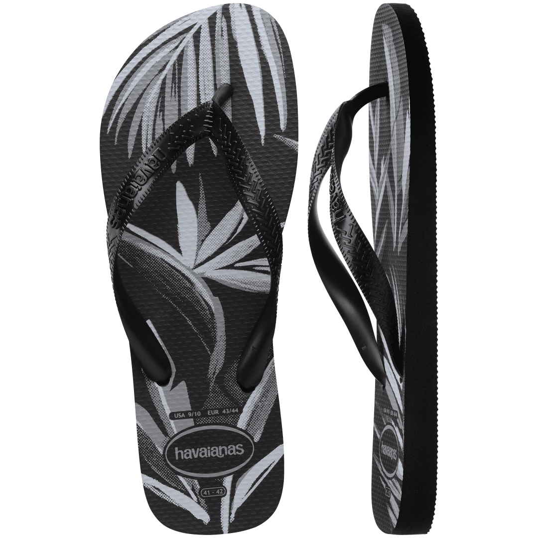Men's Aloha Flip Flops - Black/Black/Grey