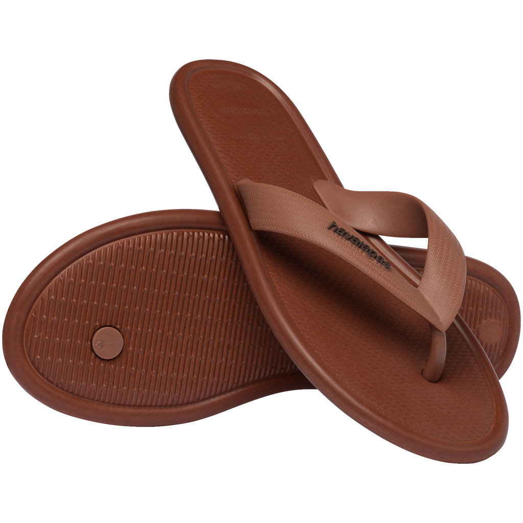 Women's Puffed Up Flip Flops - RUST