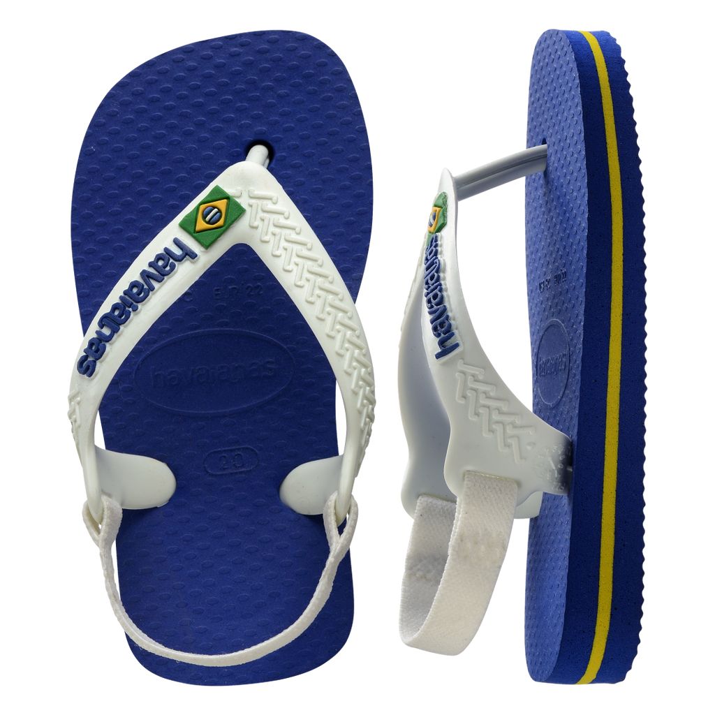 Baby Brazil Logo Flip Flop Sandals - Marine Blue