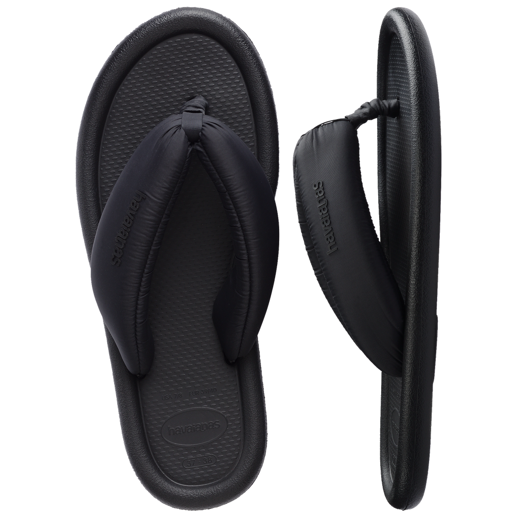 Women's Maxi Puffed Flip Flops - BLACK